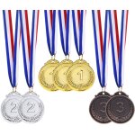 7 pices mdailles enfants, medaille d'or plastique avec rubans de cou, mdaille or pour enfant plastique, ...
