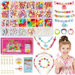 700 + pcs perles pour bracelet, kit perles fabrication bijoux enfant jouets filles de 5 a 12 ans, coffret ...