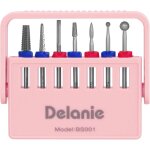 7pcs embout ponceuse ongles 3 / 32 en carbure de tungst�ne & diamant, foret a ongles outils professionnel ...