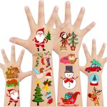 8 feuilles tatouage enfant fille garcon no�l, cadeau noel enfant, d�corations de no�l de f�te, fournitures ...