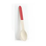 8 petites cuilleres en bois rouge vintage
