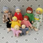 8 poupes marionnettes en famille, jouet de jeu de rle pour enfants, maison en bois, jouets educatifs, ...