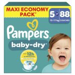 88 couches pampers baby dry, taille 5 +