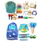 8pcs enfants enfants instrument de musique jouets ensemble tambour cloche marteau trompette, 8pcs