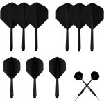 9 pices ailette flechette, noir tige de flchettes, ailettes pour flchettes, 2ba accessoire flechette ...