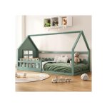 90 * 200cm lit plat, lit d'enfant, barre de maison, vert