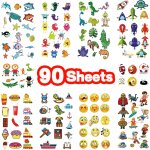 90 feuilles de tatouages temporaires impermables pour enfants, autocollant de tatouage temporaire pour ...