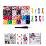 960 pi�ces de 6x9mm, 360 pi�ces de perles de poney arc - en - ciel + 600x de cube alphabet acrylique ...