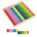 99 jouets de maths de table de multiplication pour b�b�, jouet de maths en bois, blocs de chiffres 10 ...