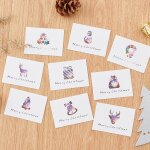 9pcs cartes de no�l de fantaisie etoile message de collection de petits c
