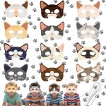 Aatpuss 12 pi�ces masques de f�te pour animaux, masque de f�te pour animaux en papier, masques d'animaux ...