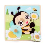 Abeille - puzzle 3d en bois pour bb, jouets educatifs, animaux de dessin anim, apprentissage prcoce ...