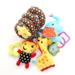 Accessoires de berceau poup�e animal, poussette interactive rampante, sonnette avec anneau de grincement, ...