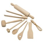 Accessoires de cuisine en bois pour enfants, ensemble de jeu de cuisine et de ptisserie, ustensiles ...