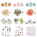 Accessoires pour maison de poupe, bottes de pluie, jeux, rservoir de poisson, poker, mini pot, tasse ...