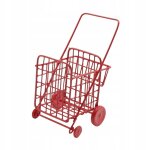 Accessoires de maison de poupée miniature 1 / 12, décoration réaliste, chariot de courses rouge Accessoires de maison de poupée miniature 1 / 12, décoration réaliste, chariot de courses rouge