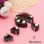 Accessoires de maison de poup�e de nourriture de g�teau miniature en r�sine, mini jouets de cuisine, ...