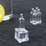 Accessoires miniatures pour maison de poupe, mini bouteille de vodka en rsine, ensemble de verres a ...