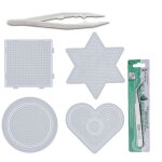 Accessoires - perles a repasser hama, 1 modèle + 1 papier a repasser + 5 pincettes, puzzle 3d, educatif ... Accessoires - perles a repasser hama, 1 modèle + 1 papier a repasser + 5 pincettes, puzzle 3d, educatif ...