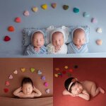Accessoires de photographie pour nouveau - n�, 5 / 6 / 9 pi�ces, bricolage a la main, en feutre de b�b�, ...
