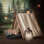 Accessoires de photographie pour nouveau - n�, petite tente en tissu de coton pour prise de vue de b�b� ...