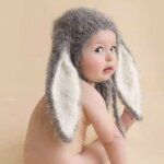 Accessoires de photographie pour nouveau - n�s, chapeau de lapin a grande oreille, tricot pour b�b�s ...