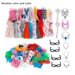 Accessoires pour poup�e barbie, 32 articles / ensemble = 10 robes + 4 lunettes + 6 colliers en plastique ...