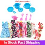 Accessoires pour poupe barbie, vtements, chaussures, bottes, mini robe, sacs a main, couronnes, cintres, ...