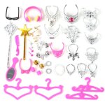 Accessoires de poupée pour filles, simulation de bijoux, collier, couronne, boucles d'oreilles, cintre ... Accessoires de poupée pour filles, simulation de bijoux, collier, couronne, boucles d'oreilles, cintre ...