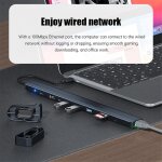 Adaptateur multiport hub usb c 10 en 1 dongle portable 4k pd 100 w 3. 0 gigabit ethernet rj45 station ...
