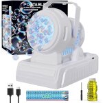 Adjustable angle bubble machine, automatic bubble toy 10 large holes for kids 20000 + bubbles with solution ...