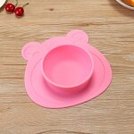 Adorable bol a ventouse en silicone en forme d'ours pour b�b� - antid�rapant, facile a nettoyer, sans ...