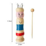 Aiguilles a tricoter, outils de poinonnage, poupe en bois, corde a tricoter, ensemble de crochet pour ...