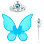 Ailes de f�e pour filles, costume d'halloween, ailes de papillon, scintillantes, pour f�te, 3 pi�ces