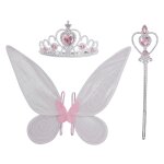 Aile de papillon en organza color� pour spectacle sur sc�ne, baguette magique pour f�te, festival, halloween, ...