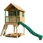 Aire de jeux avec bac a sable & toboggan vert aire de jeux pour l'ext�rieur en marron & vert maisonnette ...