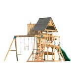 Aire de jeux avec balan�oire double, toboggan vert, trap�ze
