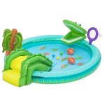 Aire de jeux et piscine gonflable pour enfants bestway crocodile cove 2, 24 m x 1, 81 m x 72 cm