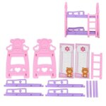 Akozon lit de maison de poup�e mini lit superpos� assembl� simul� miniature de maison de poup�e accessoire ...