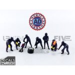 American diorama 1 / 43 38384 figurines f1 pit crew figures set 1 team blue purple diecast modelcar - ...