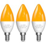 Ampoule bougie led e27 ambre 2000k, blocage de la lumire bleue veilleuse led 3w chaude doux pour chambre ...