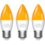 Ampoule bougie led e27 ambre 2000k, blocage de la lumire bleue veilleuse led 3w chaude doux pour chambre ...