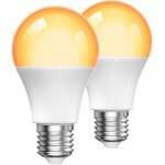 Ampoule led e27 2000k, ambre chaud blocage de la lumire bleue veilleuse led 9w (60w equivalent lumire ...