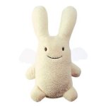Ange lapin doudou avec hochet - ivoire 20cm