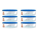 Angelcare pack de 6 recharges pour poubelle a couches bleue Angelcare pack de 6 recharges pour poubelle a couches bleue