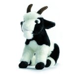 Anima - peluche chevre noire et blanche 26 cm 26xcm