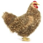 Anima - peluche poule beige - 31 cm