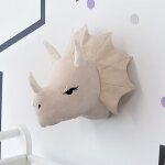 T��te d'animal, dinosaure, ��l��phant, cerf, d��coration murale suspendue, animal en peluche mignon, ...