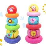 Anneau arc - en - ciel tour empilage boule set enfants d�veloppement pr�coce jouet educatif