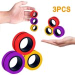 Anneau de bracelet magnétique anti - stress pour enfant, 3 pièces, accessoire magique, spinner Anneau de bracelet magnétique anti - stress pour enfant, 3 pièces, accessoire magique, spinner